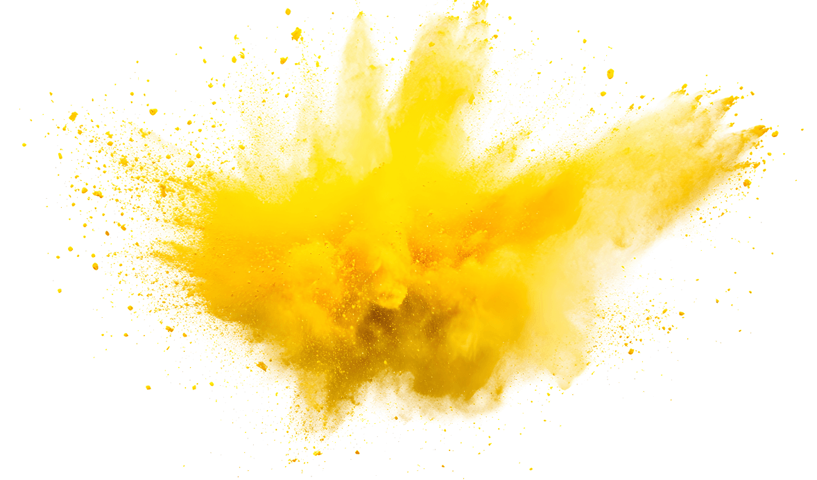 Yellow powder splash
